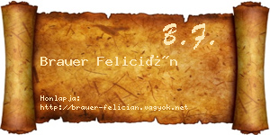 Brauer Felicián névjegykártya